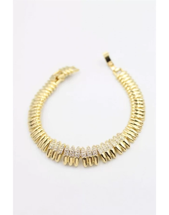 Taşlı Xuping Bileklik - Altın