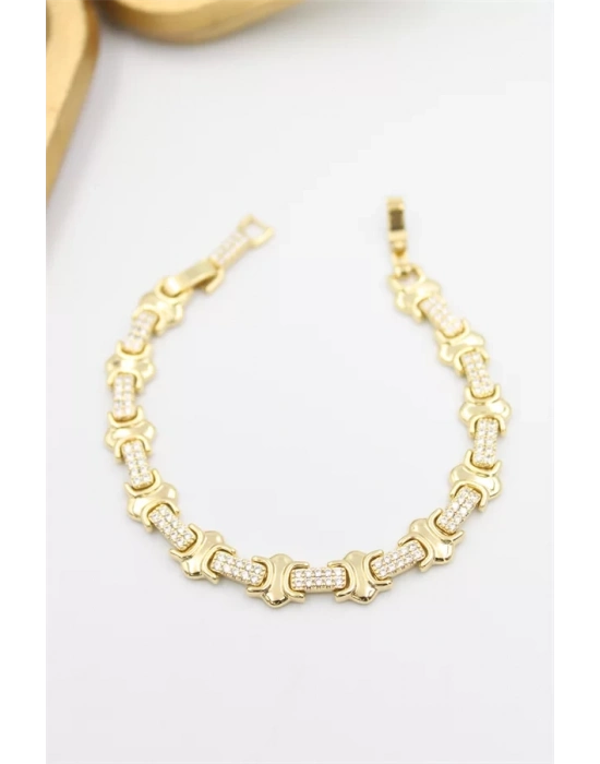 Taşlı Xuping Bileklik - Altın