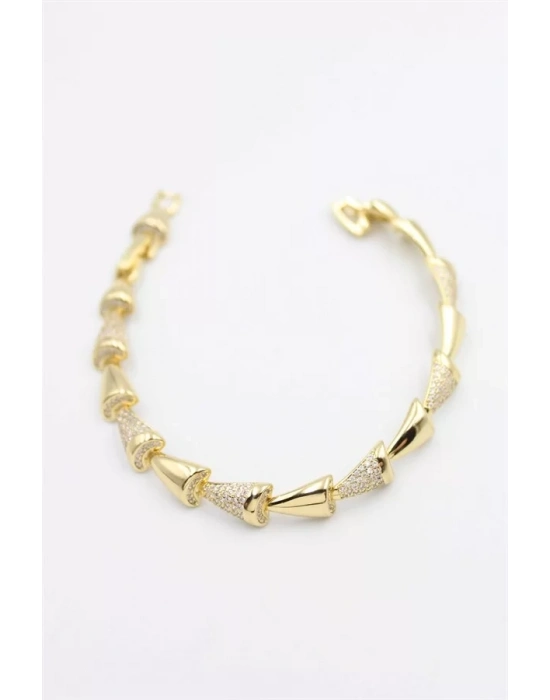 Taşlı Xuping Bileklik - Altın