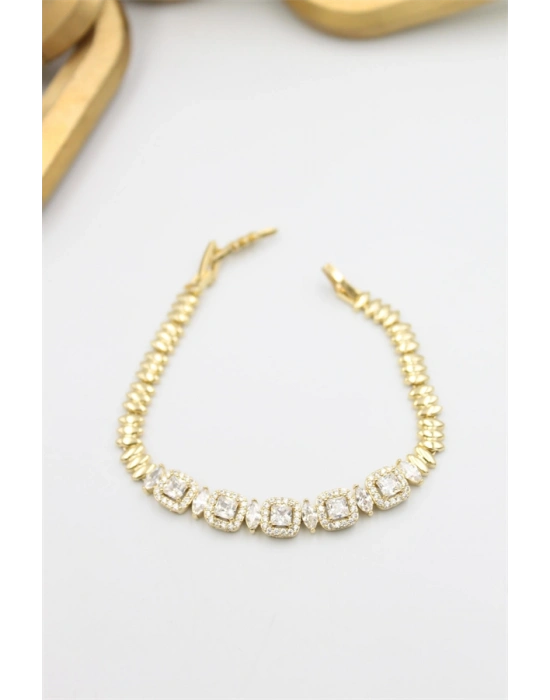 Taşlı Xuping Bileklik - Altın