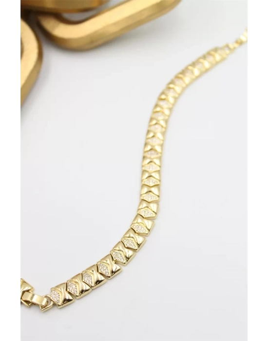 Taşlı Xuping Bileklik - Altın