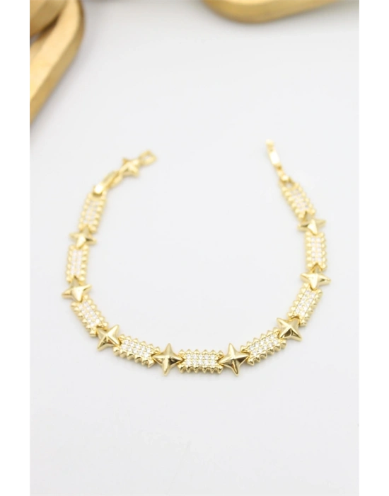 Taşlı Xuping Bileklik - Altın