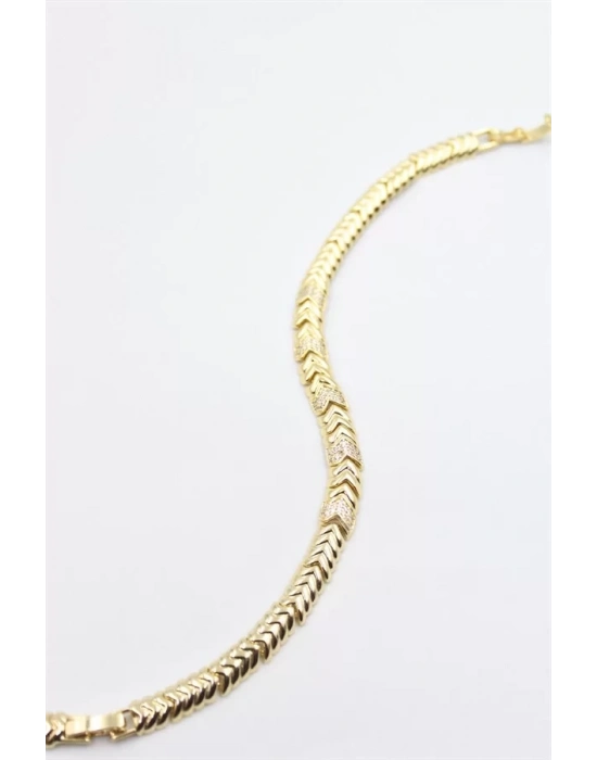 Taşlı Xuping Bileklik - Altın