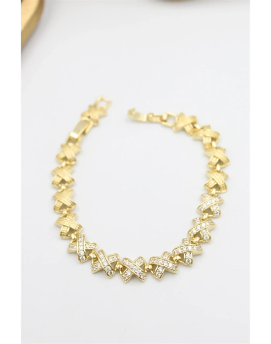 Taşlı Xuping Bileklik - Altın