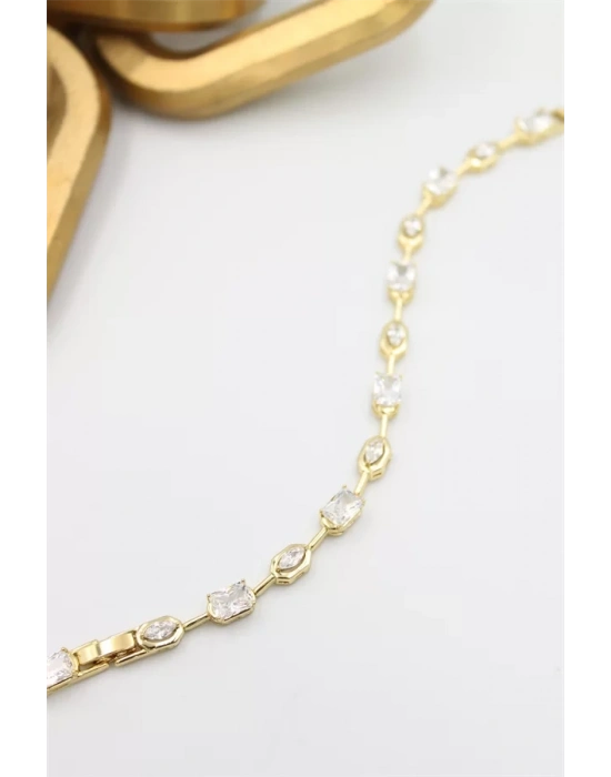 Taşlı Xuping Bileklik - Altın