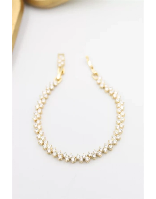 Taşlı Xuping Vip Bileklik - Altın