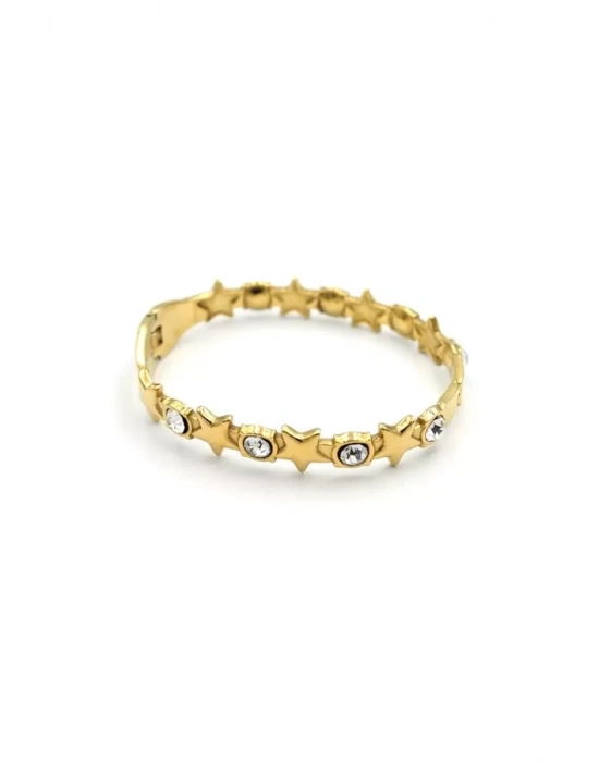 Taşlı Yıldız Bilezik - Altın