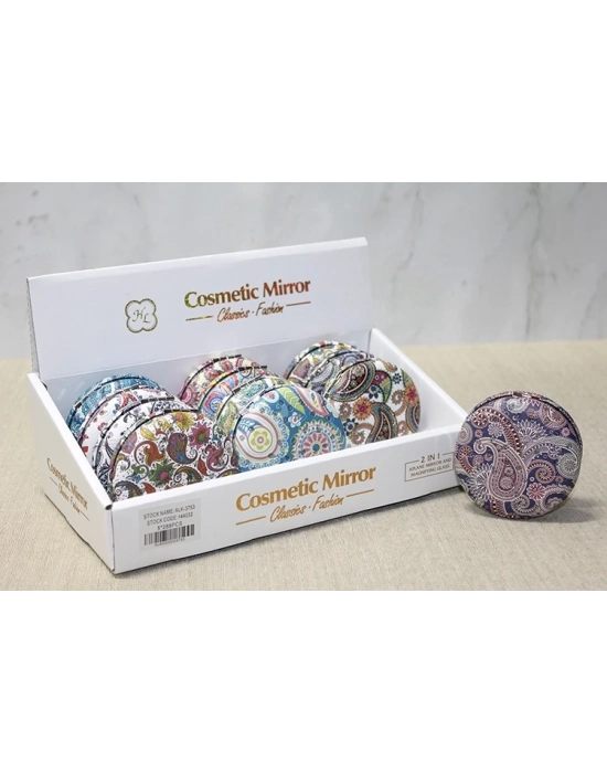 Taşlı Yuvarlak El Aynası Kalın Alk3753