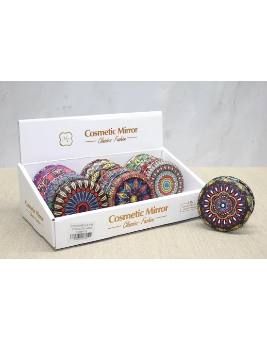 Taşlı Yuvarlak El Aynası Kalın Alk3755