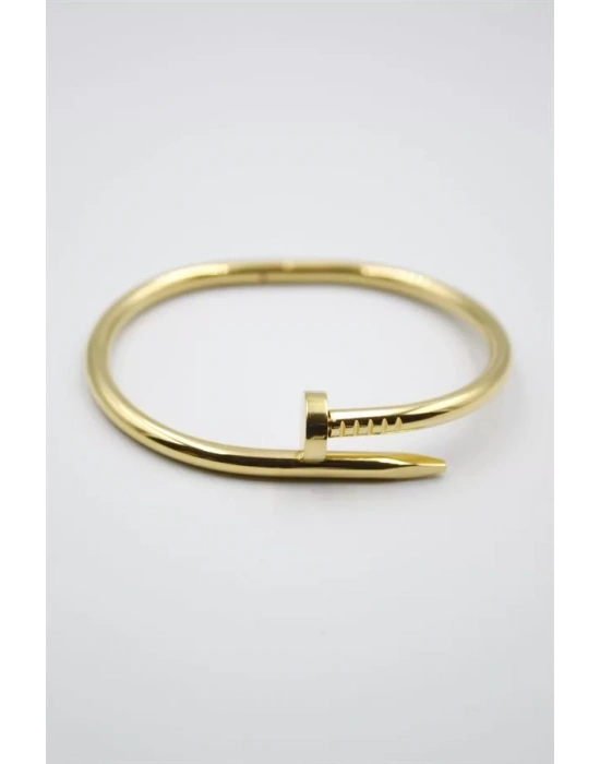 Taşsız Çivi Çelik Bilezik - Altın