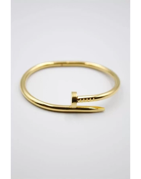 Taşsız Çivi Çelik Bilezik - Altın