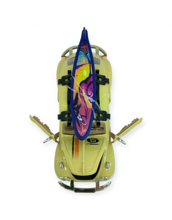 Tatil Serisi - Sesli Işıklı Vosvos Araba 18 cm - Bej