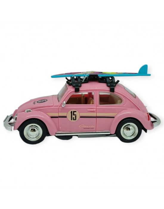 Tatil Serisi - Sesli Işıklı Vosvos Araba 18 cm - Pembe