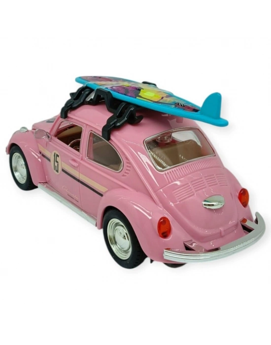 Tatil Serisi - Sesli Işıklı Vosvos Araba 18 cm - Pembe