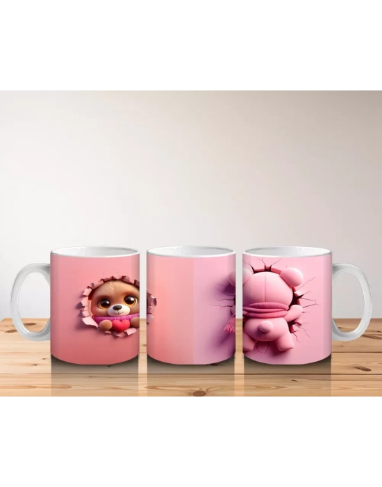 Tatlı Gülümsemesiyle Peluş Ayıcık – Baskılı Kahve Kupası