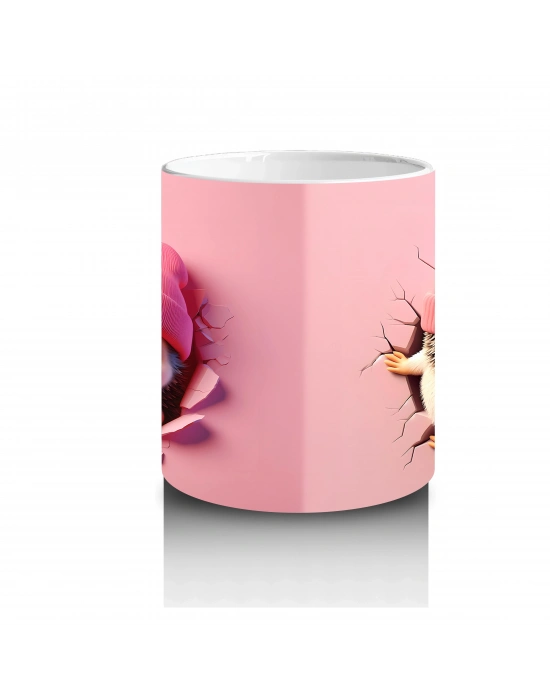 Tatlı Kışlık Şapkalı Kirpi – Baskılı Kahve Kupası