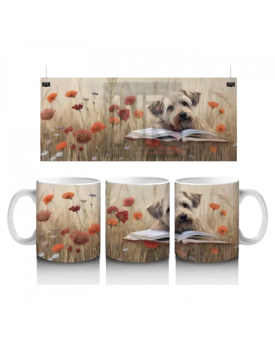 Tatlı Oyuncaklar ve Kitap Okuyan Köpek – Baskılı Kahve Kupası