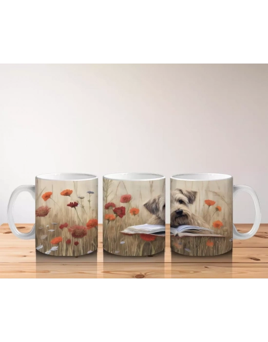 Tatlı Oyuncaklar ve Kitap Okuyan Köpek – Baskılı Kahve Kupası