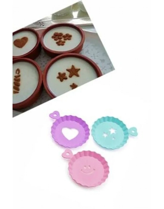 Tatlı ve Kahve Süsleme Şablonu 3 lü 10 cm