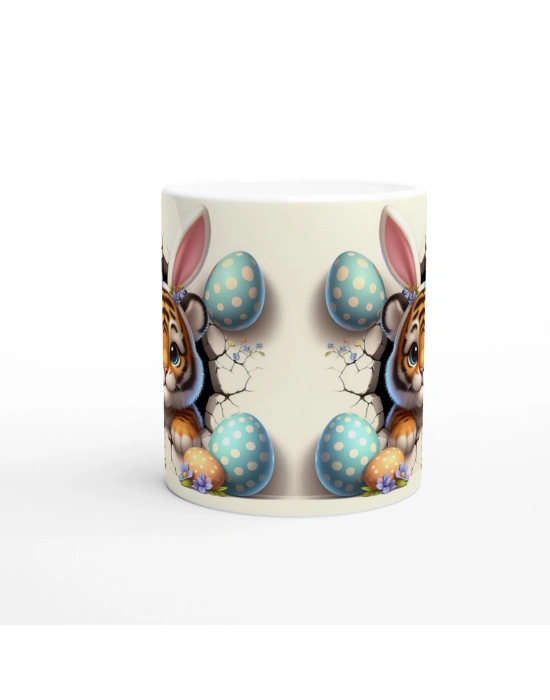 Tavşan Kulaklı Kaplan Yavrusu Temalı Baskılı Kupa Bardak