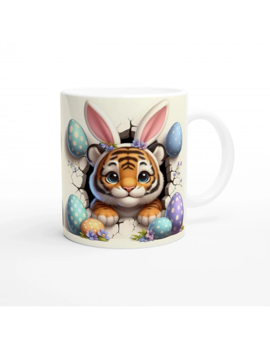 Tavşan Kulaklı Kaplan Yavrusu Temalı Baskılı Kupa Bardak