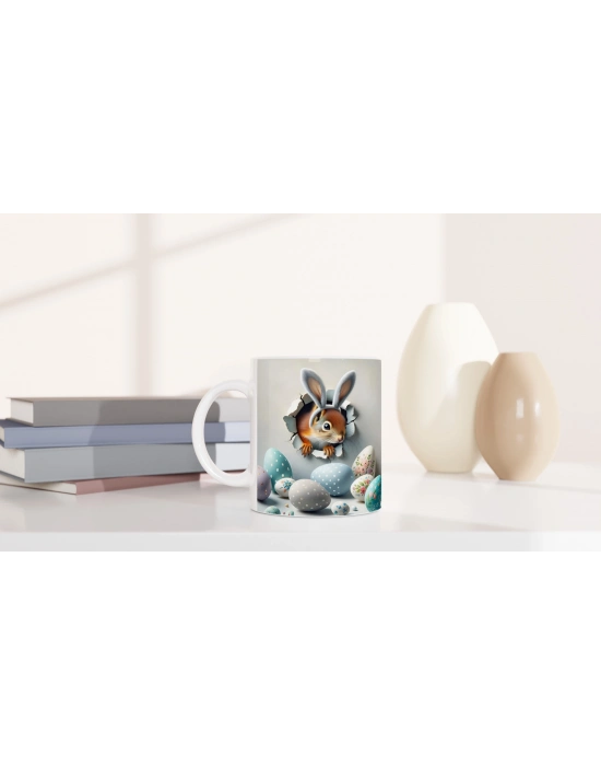 Tavşan Kulaklı Sincap Temalı Baskılı Kupa Bardak