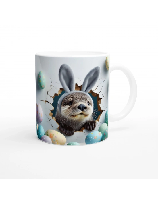 Tavşan Kulaklı Su Samuru Temalı Baskılı Kupa Bardak