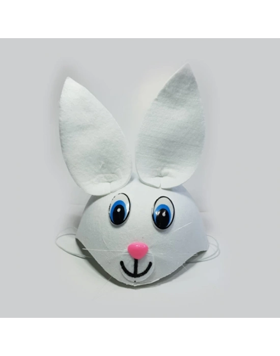 Tavşan Şeklinde Çocuk Şapkası Beyaz