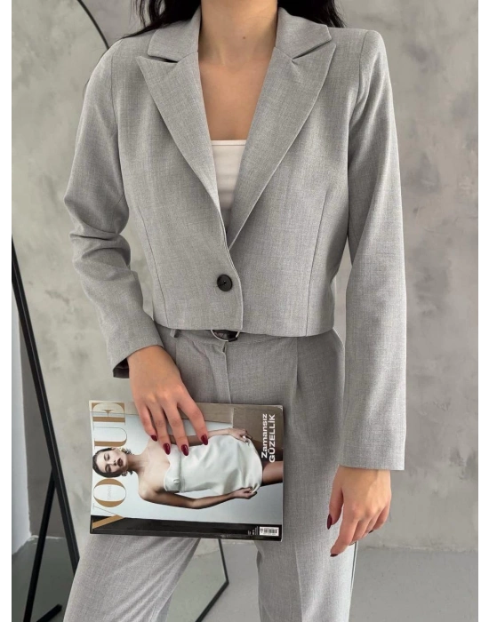 TAVSİYE EDİLEN GÜVENLİ SATICI Tek Düğmeli Kadın Kısa Ceket