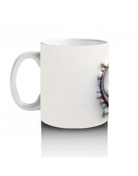 Tek Başına Bakan Sevimli Baykuş İllüstrasyonu – Baskılı Kahve Kupası