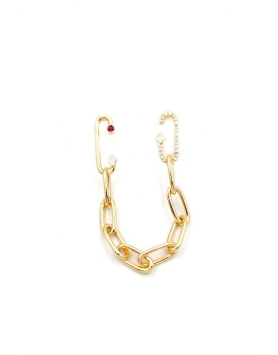 Tek Kulak Zincir Küpe - Altın