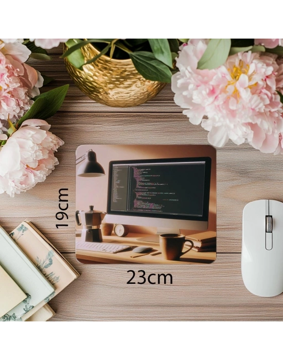 Tek Monitörlü Geliştirici Masası Mouse Pad - 19x23 cm 2 mm Dikdörtgen İthal Baskılı Mouse Pad