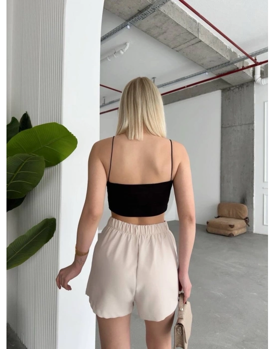 Tek yırtmajlı şort etek