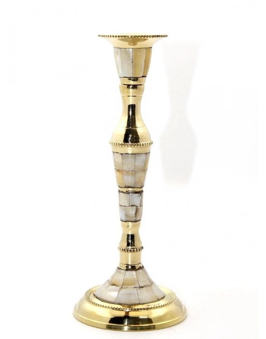 Tekli Pirinç Sedefli Şamdan 6023