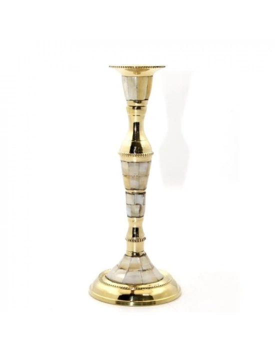 Tekli Pirinç Sedefli Şamdan Model 1