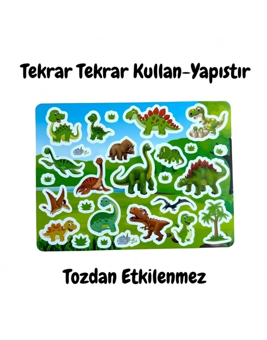 Tekrar Kullanılabilen Sticker Dinosaur World