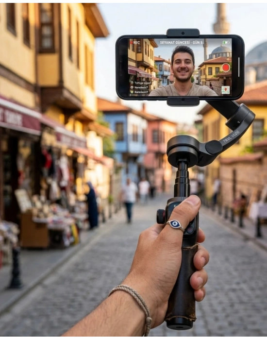 Telefon Gimbal Stabilizer Video Sabitleyici Vlog Çekim Aparatı
