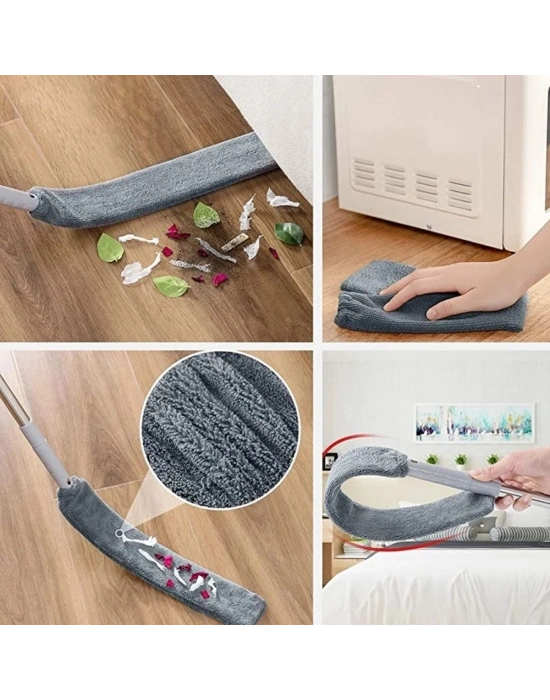 ®  Teleskopik 3lü Mop Toz Alma Püskülü Çok Fonksiyonlu Temizlik Seti