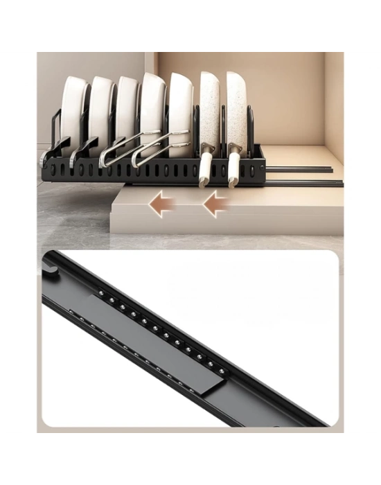 Teleskopik Raylı Tava Tencere Organizeri