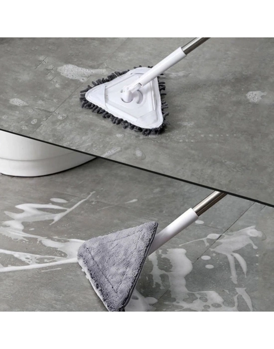 ®  Teleskopik Saplı 150 cm Üçgen Mop Cam Duvar Tavan Fayans Parke Temizleyici Mop