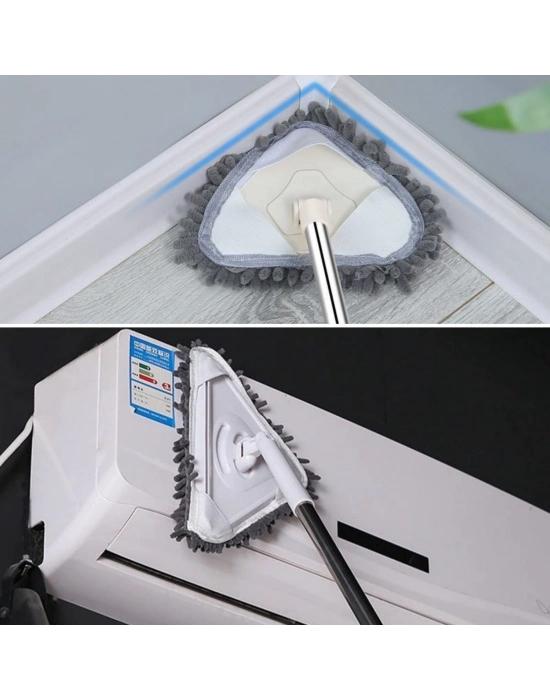 ®  Teleskopik Saplı 150 cm Üçgen Mop Cam Duvar Tavan Fayans Parke Temizleyici Mop