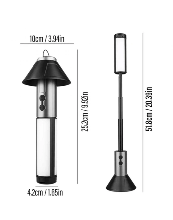 Teleskopik Şarj Edilebilir Çadır Kamp Işığı