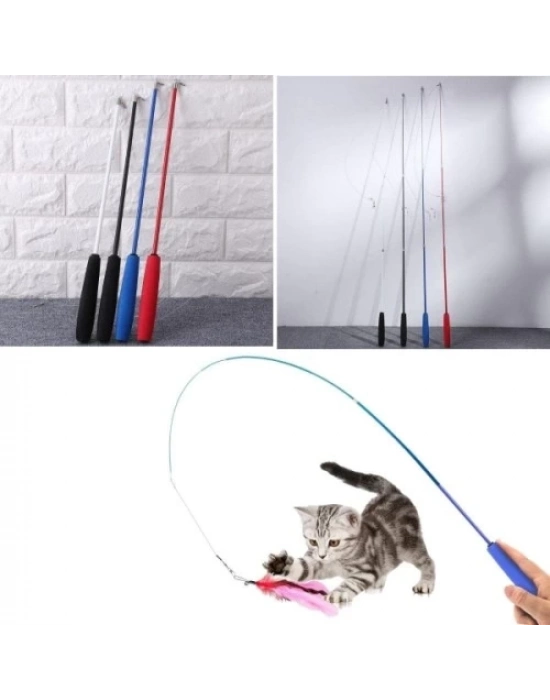 Teleskopik Zilli Ve Tüylü Kedi Oyuncağı