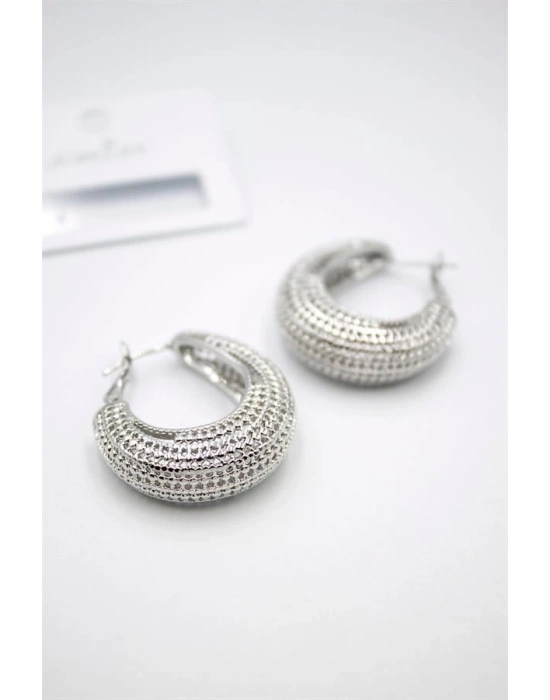 Telkari Halka Küpe - Gümüş