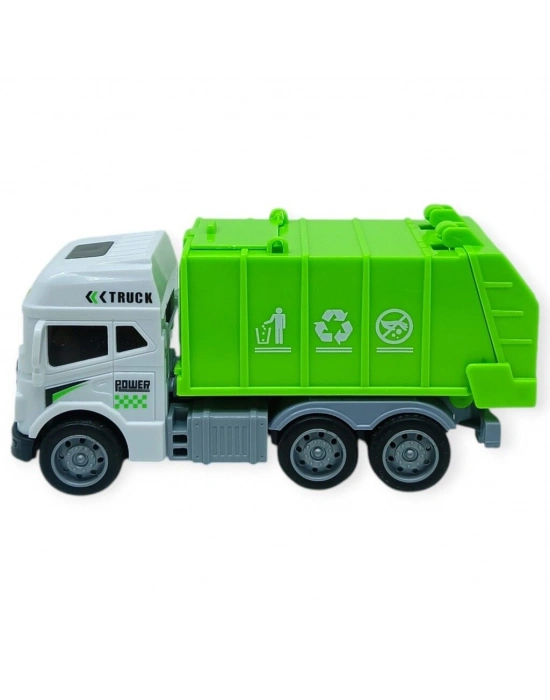 Temizlik Araçları Serisi - Sürtmeli Çöp Kamyonu 12 cm  - 3626