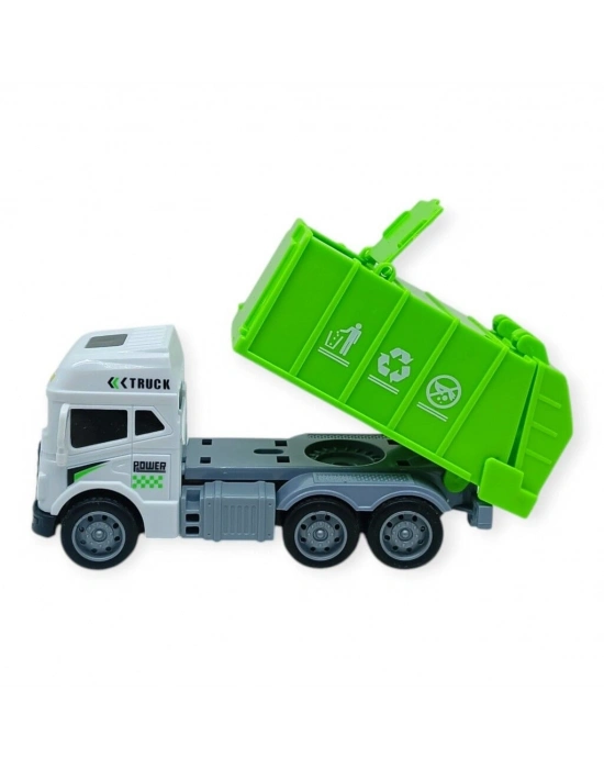 Temizlik Araçları Serisi - Sürtmeli Çöp Kamyonu 12 cm  - 3626