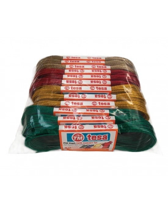 Temsan 12 Li Pvc Kaplama 10 Metre Çelik Çamaşır İpi