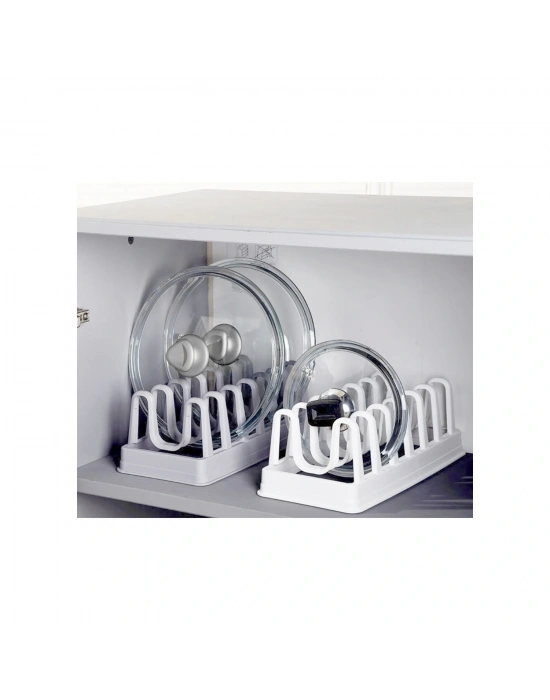 Tencere Kapağı Organizeri - 6 Bölmeli Tencere Kapak Rafı