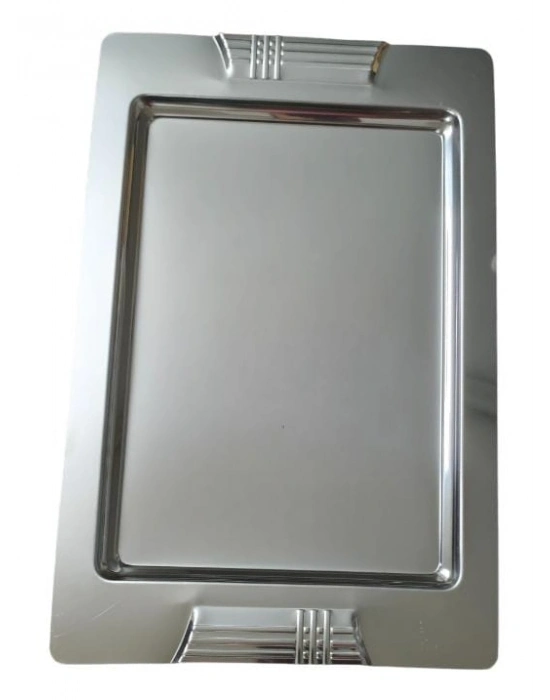 Tepsi - Çelik Kahve Sunum Tepsisi 46 X 30 Cm