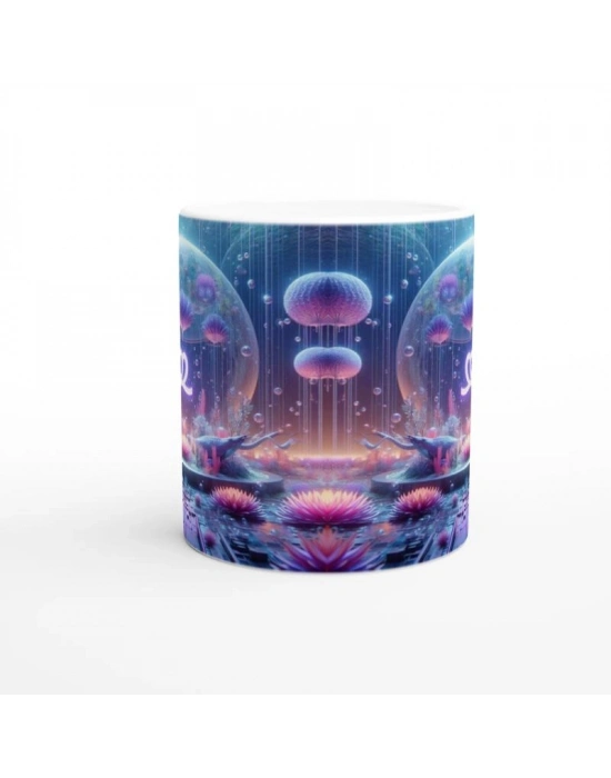 Terazi Burcu Baskılı Kahve Kupası - Astral Denizaltı Dünyası Vs1